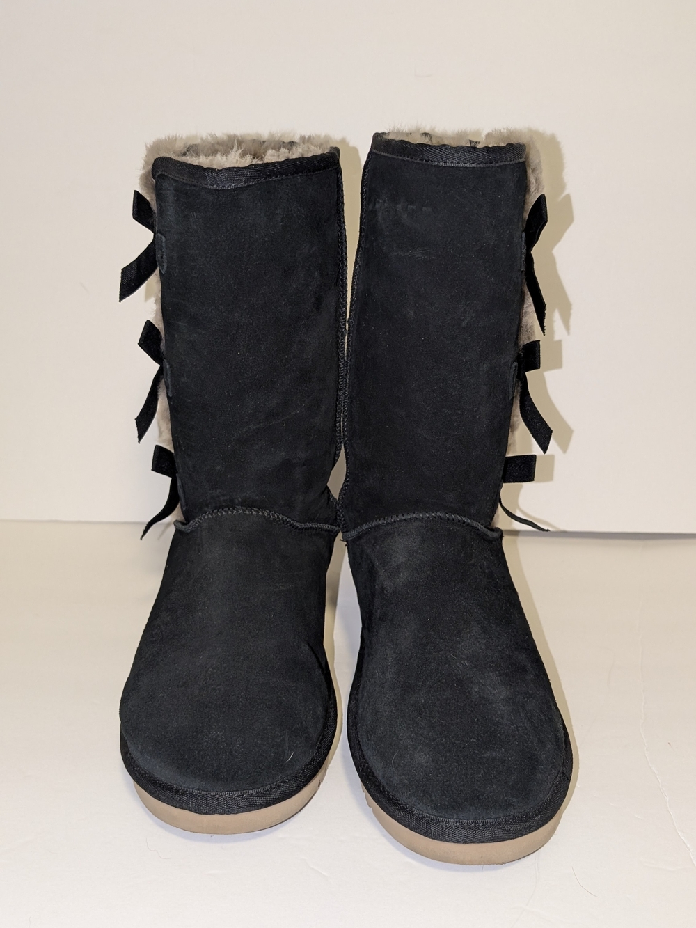 Women's Black Faux-Suede Winter Boots with Fur Lining